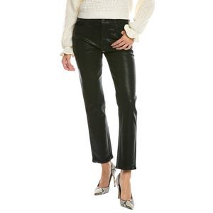 HUDSON Jeans Coated Black High-Rise Straight Ankle Jean